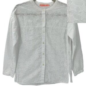 Vilagallo 8 40 Star Print Button Down Top Shirt 100% Cotton